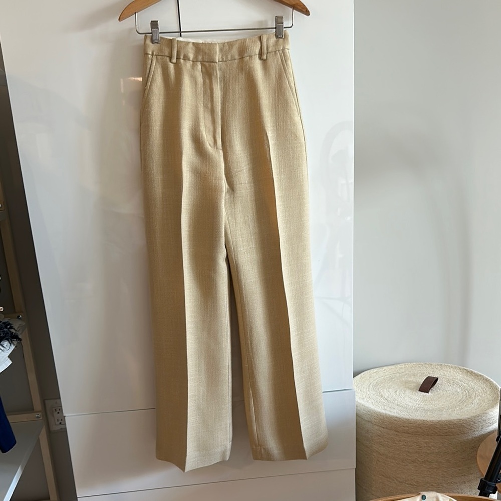 🌺 Sézane 🌺 EUC GIOVANNI TROUSERS LIGHT BEIGE SIZE 34/US2 - Picture 7 of 17
